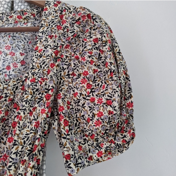 Anthropologie Floral Prairie Puff Sleeve Tiered Maxi Dress - Picture 8 of 16